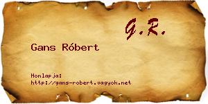 Gans Róbert névjegykártya